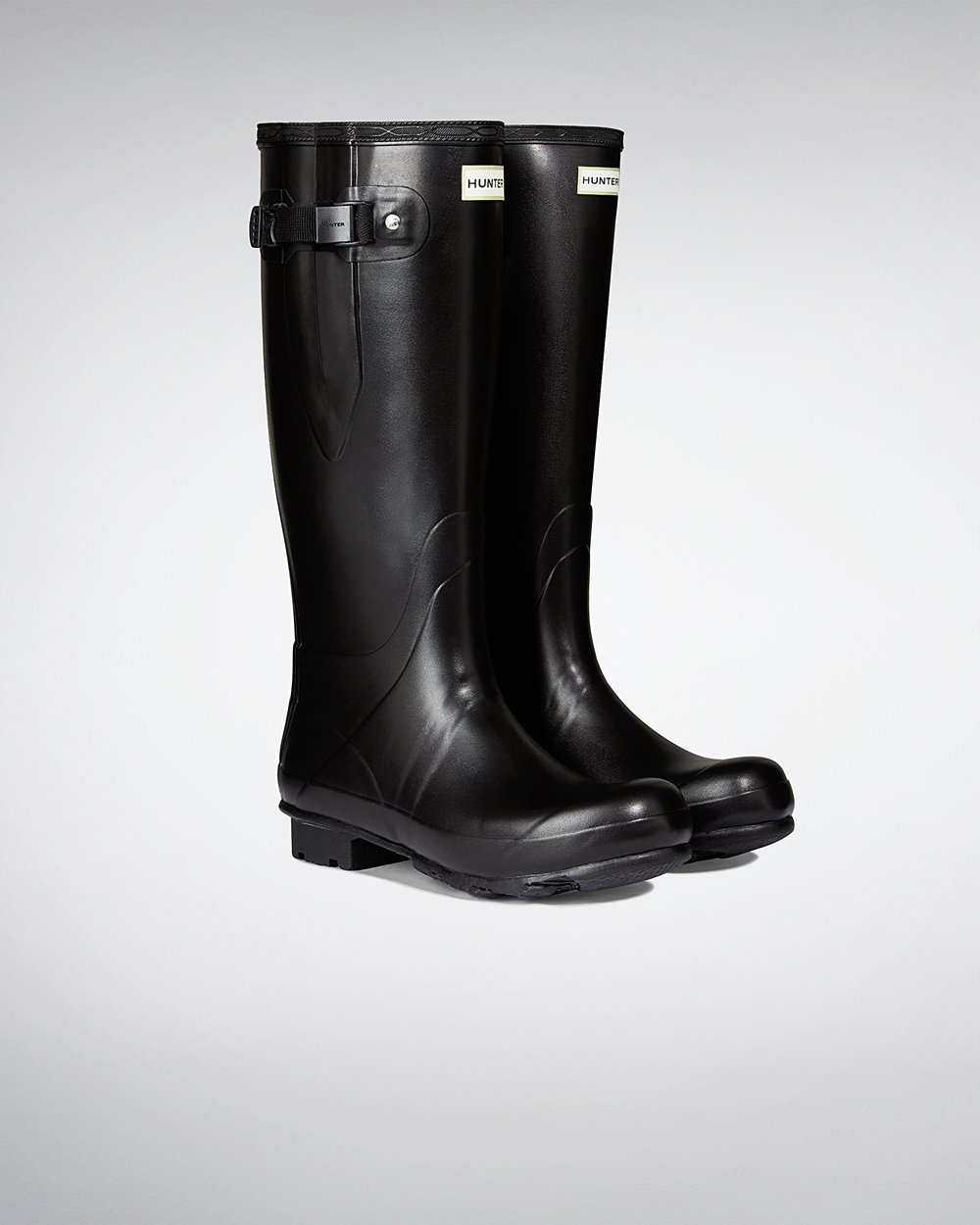 Botas de Lluvia Altas Hunter Hombre - Norris Field Side Adjustable Neoprene Lined - Negros - HKCOJNE